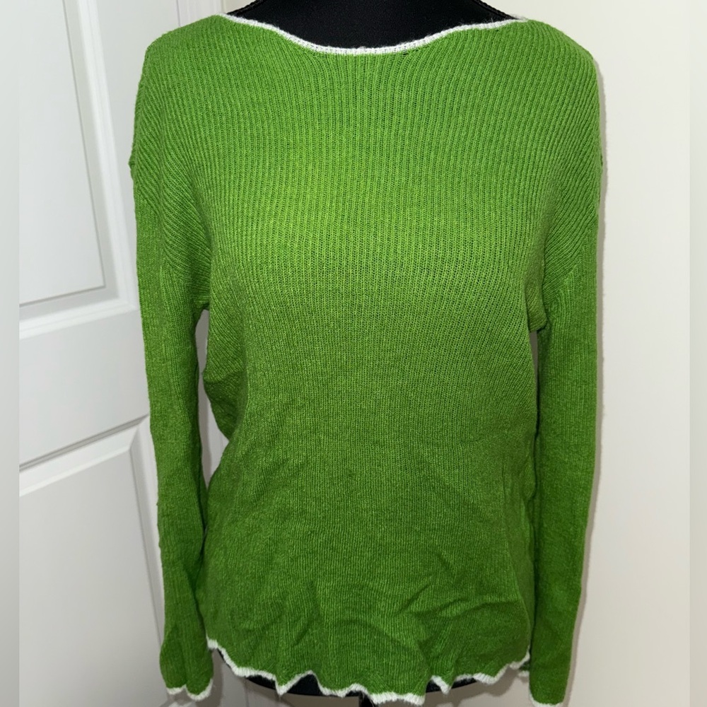 Green knit sweater